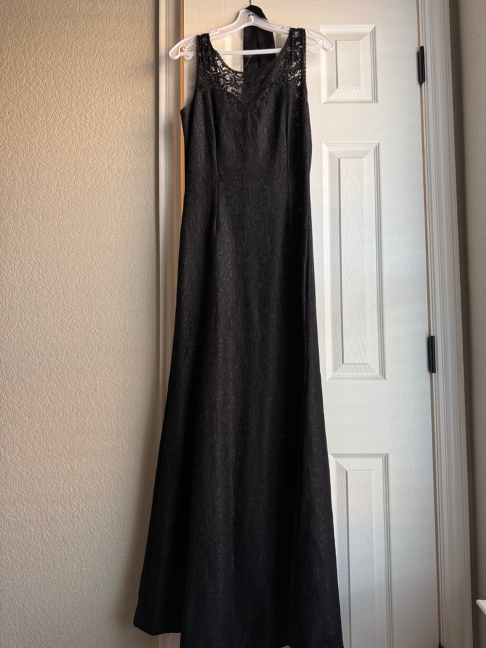 Miusol Black Lace Maxi Dress with Illusion Yoke